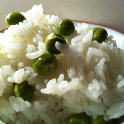 自家製えんどう豆で作りました＾＾今年は何故か成りが悪かったので、貴重なえんどうちゃん。感謝していただきました＾＾ｖ